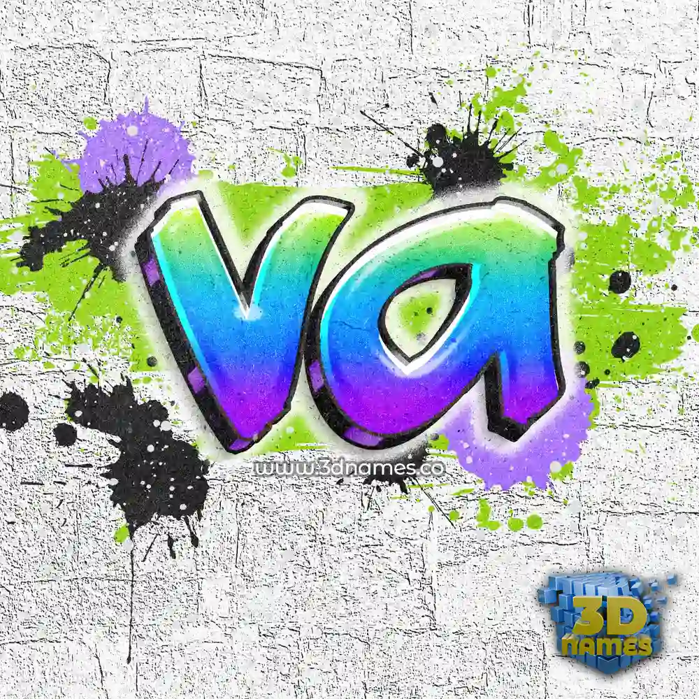 va in Graffiti Grunge style - 3D name wallpaper