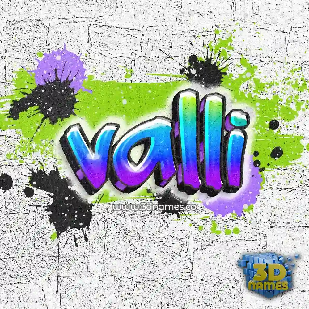 valli in Graffiti Grunge style - 3D name wallpaper