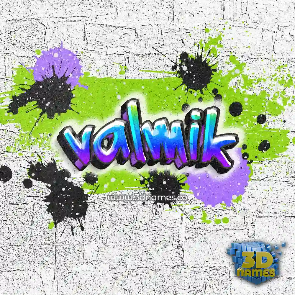 valmik in Graffiti Grunge style - 3D name wallpaper