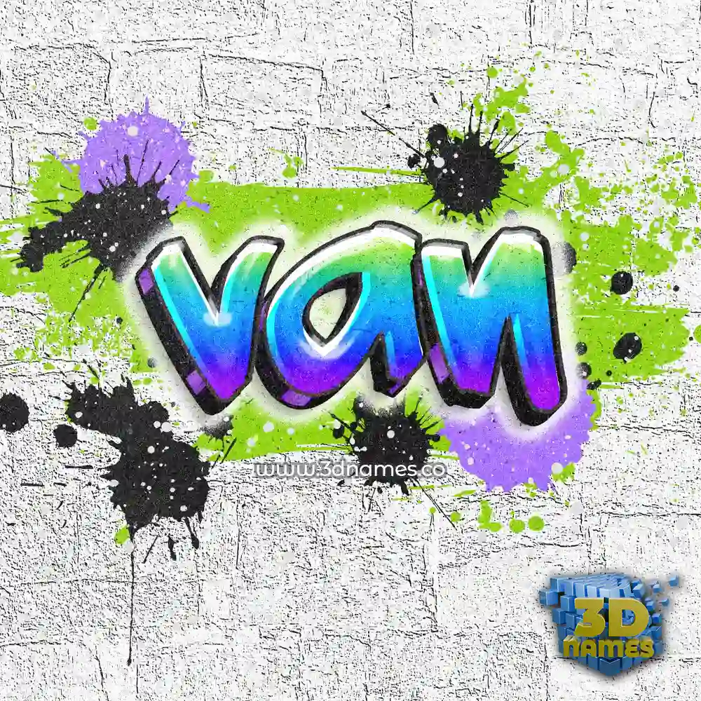 van in Graffiti Grunge style - 3D name wallpaper