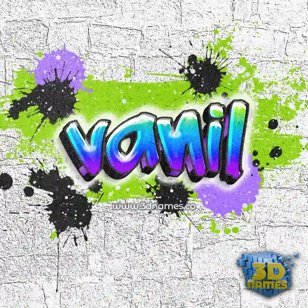 vanil in Graffiti Grunge style - 3D name wallpaper