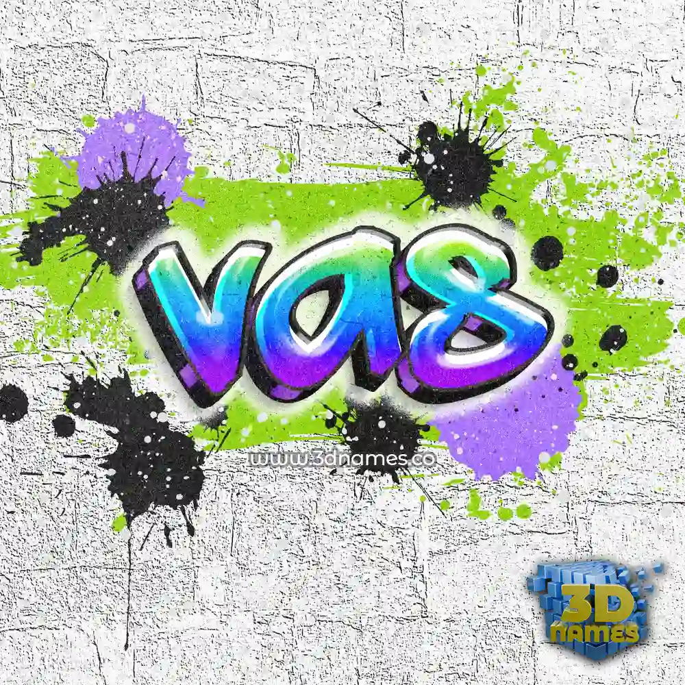 vas in Graffiti Grunge style - 3D name wallpaper