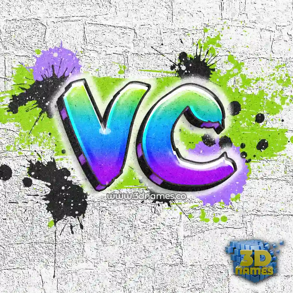 vc in Graffiti Grunge style - 3D name wallpaper