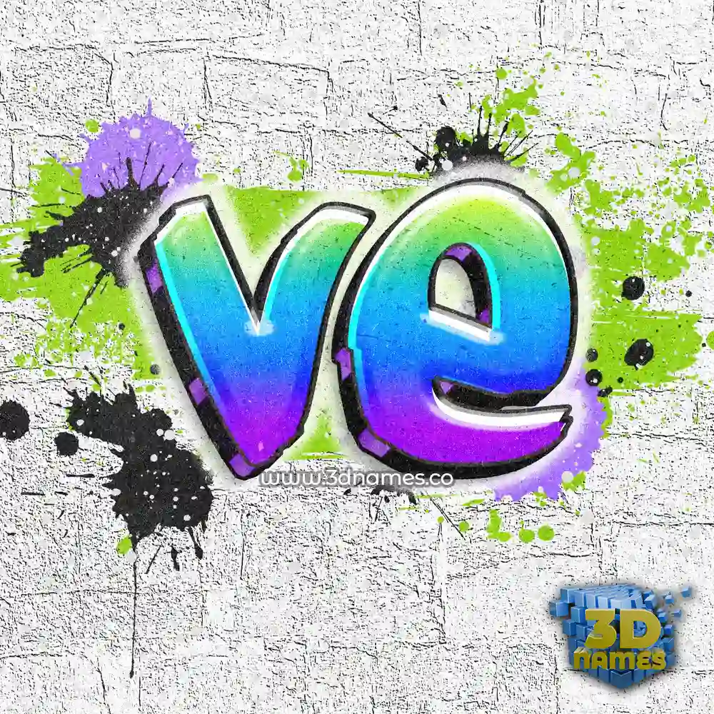 ve in Graffiti Grunge style - 3D name wallpaper
