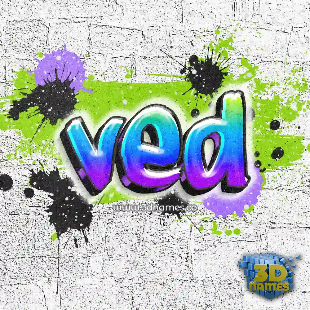 ved in Graffiti Grunge style - 3D name wallpaper