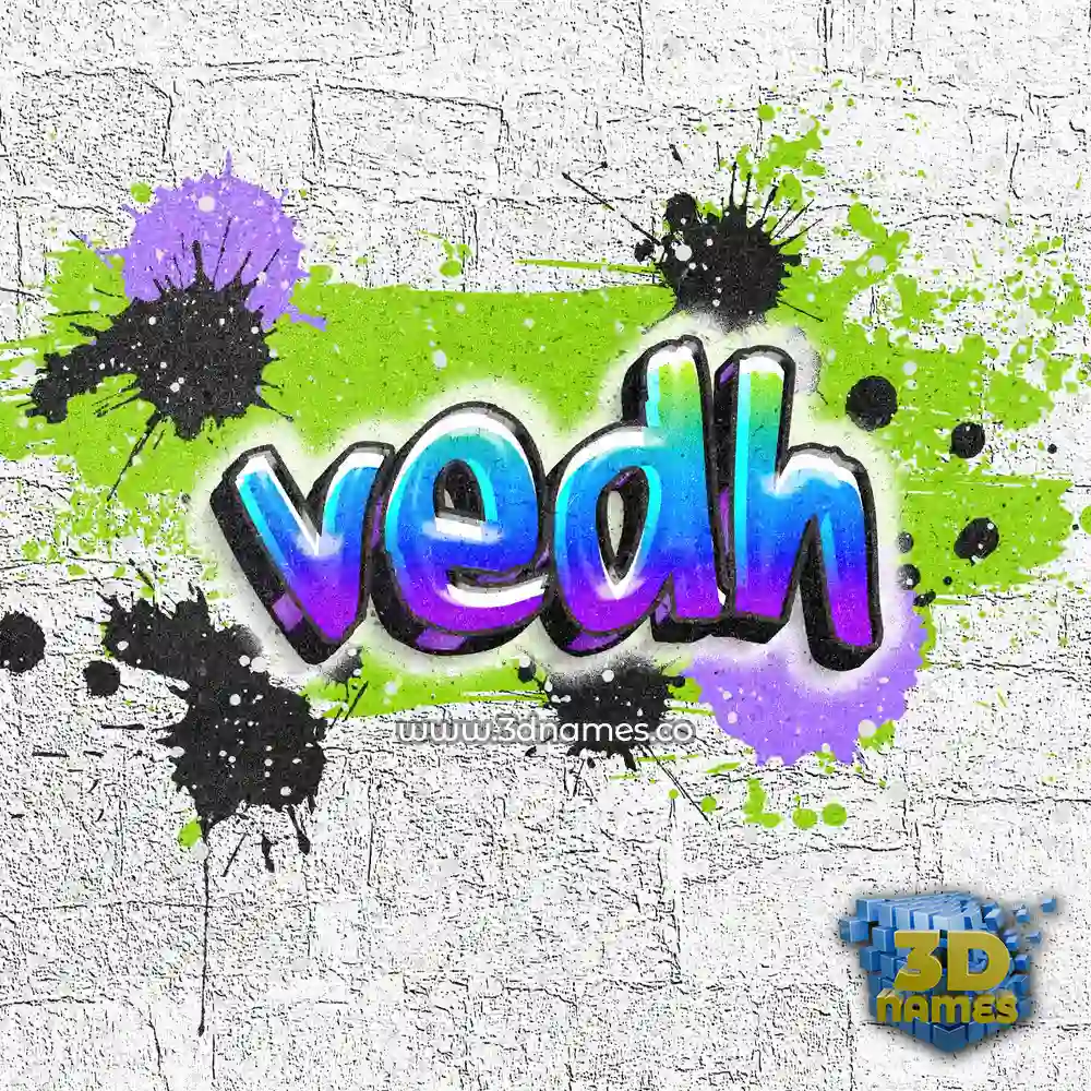 vedh in Graffiti Grunge style - 3D name wallpaper