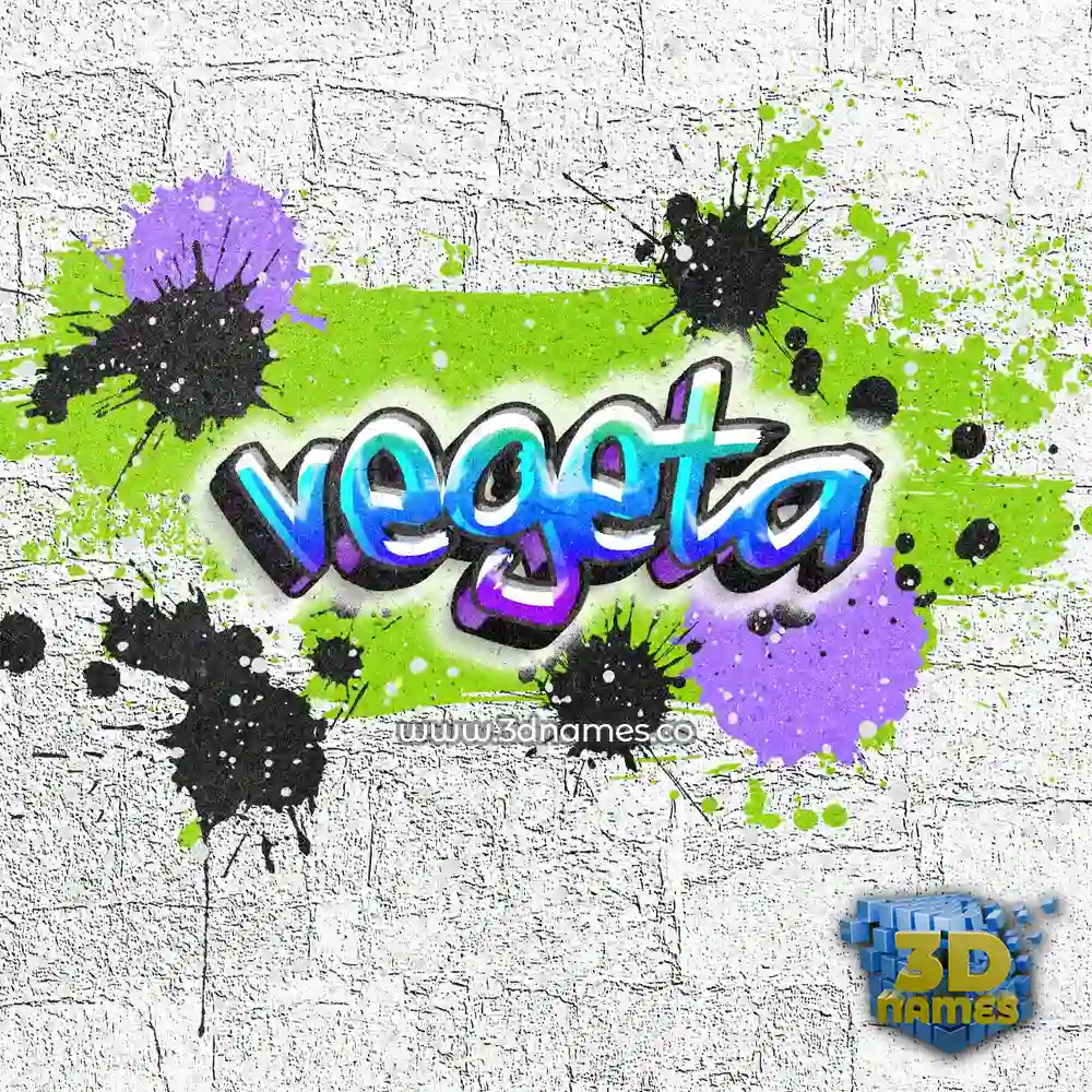 vegeta in Graffiti Grunge style - 3D name wallpaper