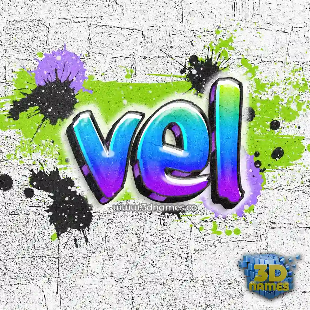 vel in Graffiti Grunge style - 3D name wallpaper