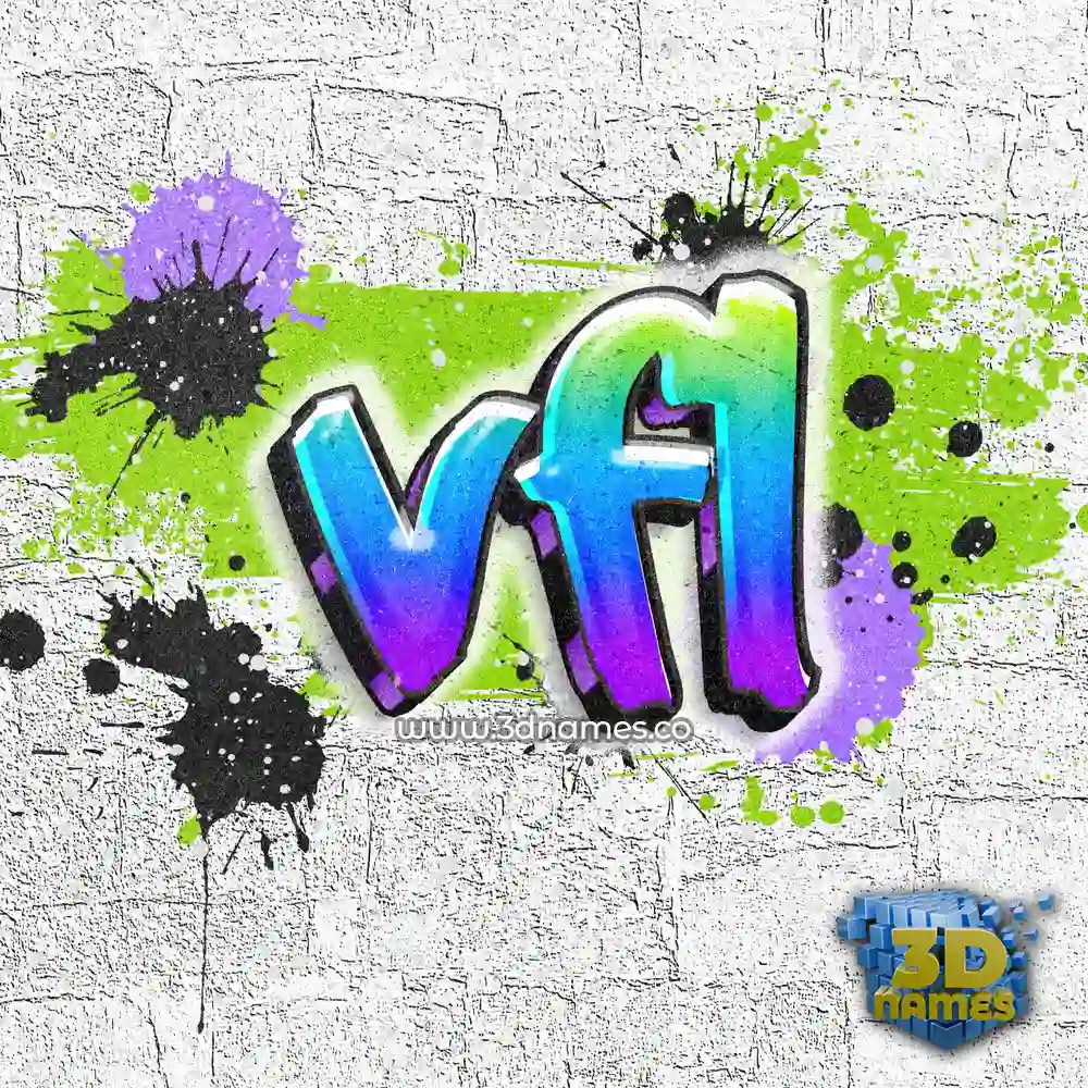 vfl in Graffiti Grunge style - 3D name wallpaper