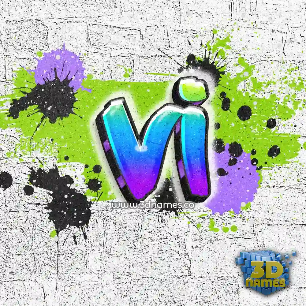 vi in Graffiti Grunge style - 3D name wallpaper