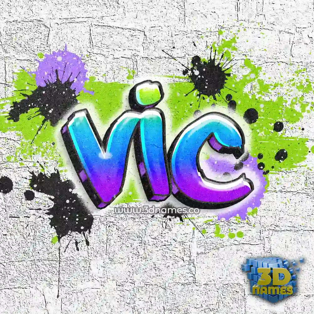 vic in Graffiti Grunge style - 3D name wallpaper