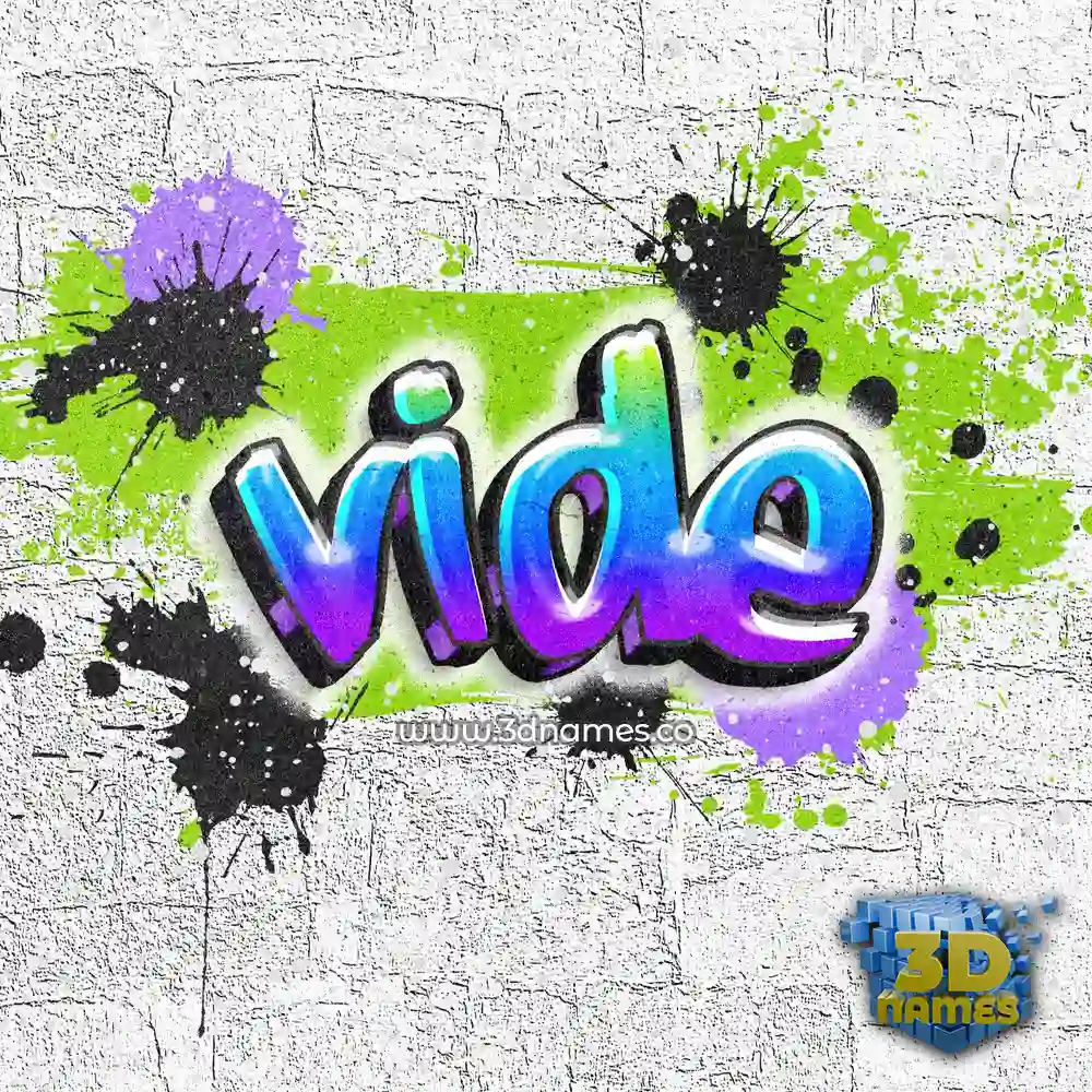 vide in Graffiti Grunge style - 3D name wallpaper