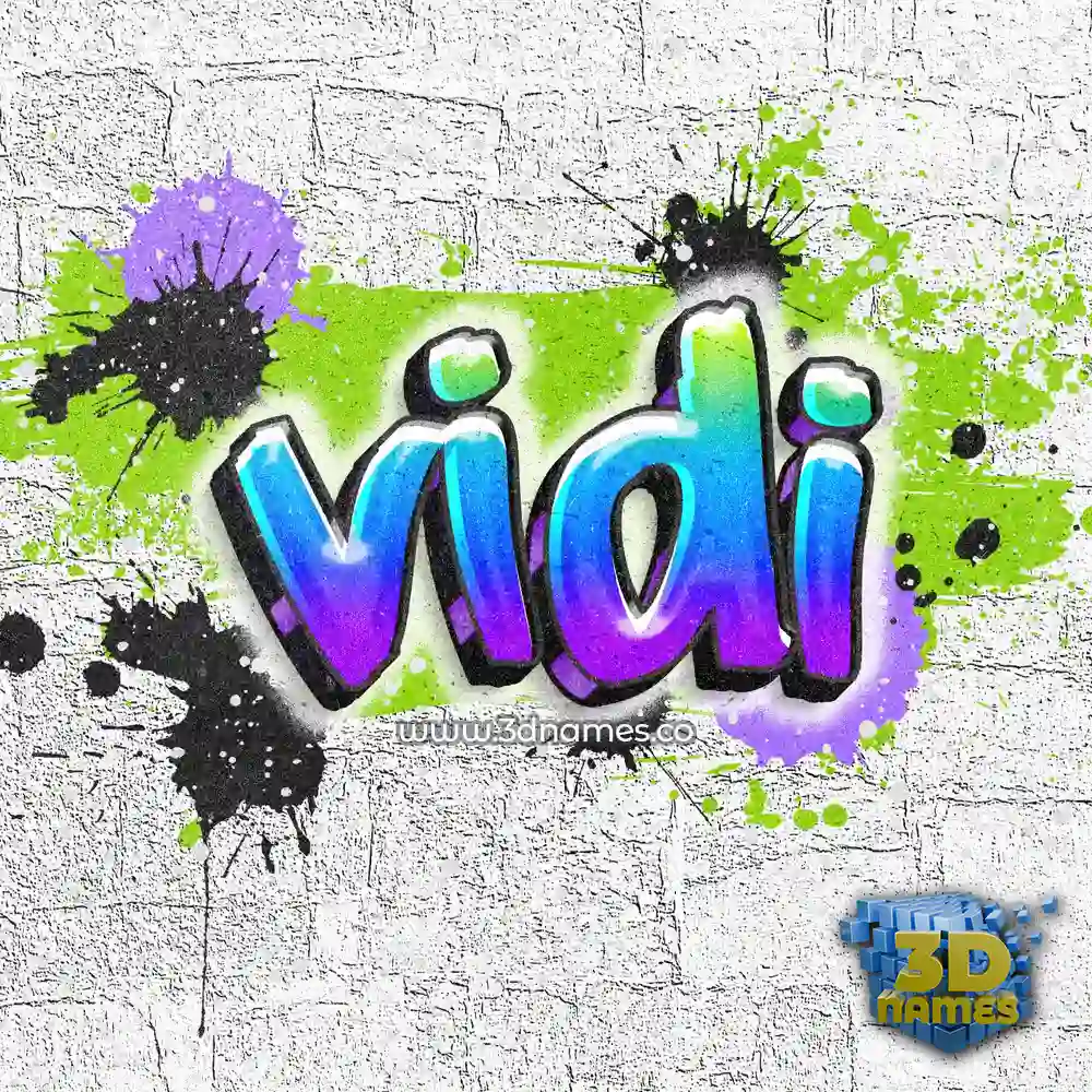 vidi in Graffiti Grunge style - 3D name wallpaper