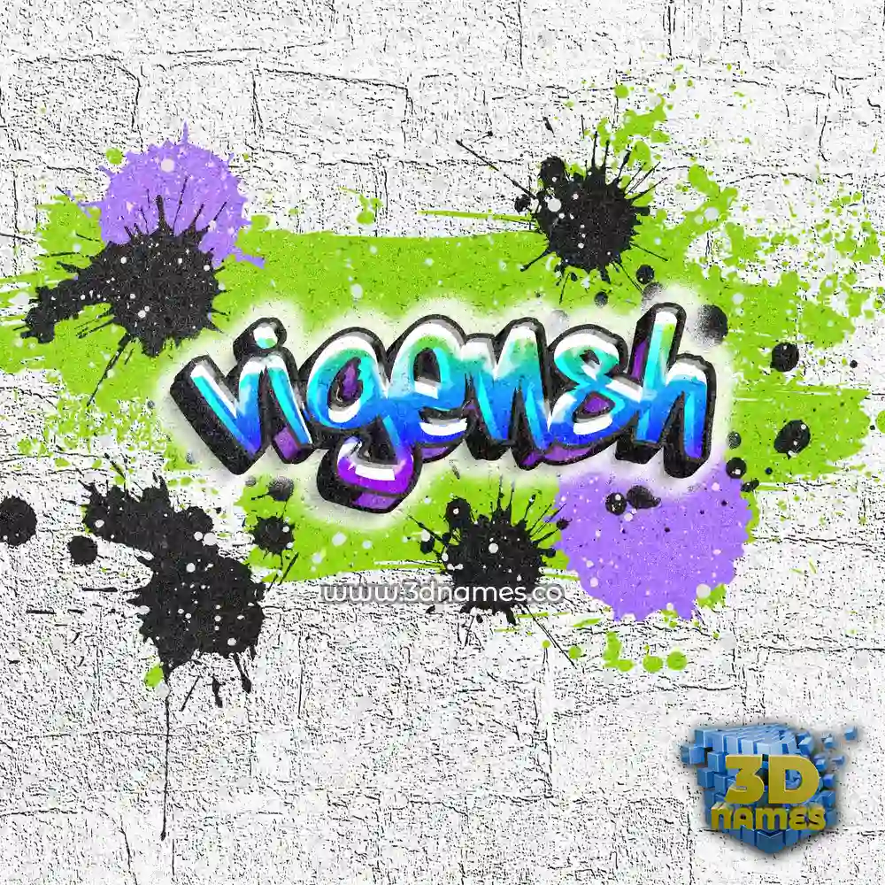 vigensh in Graffiti Grunge style - 3D name wallpaper