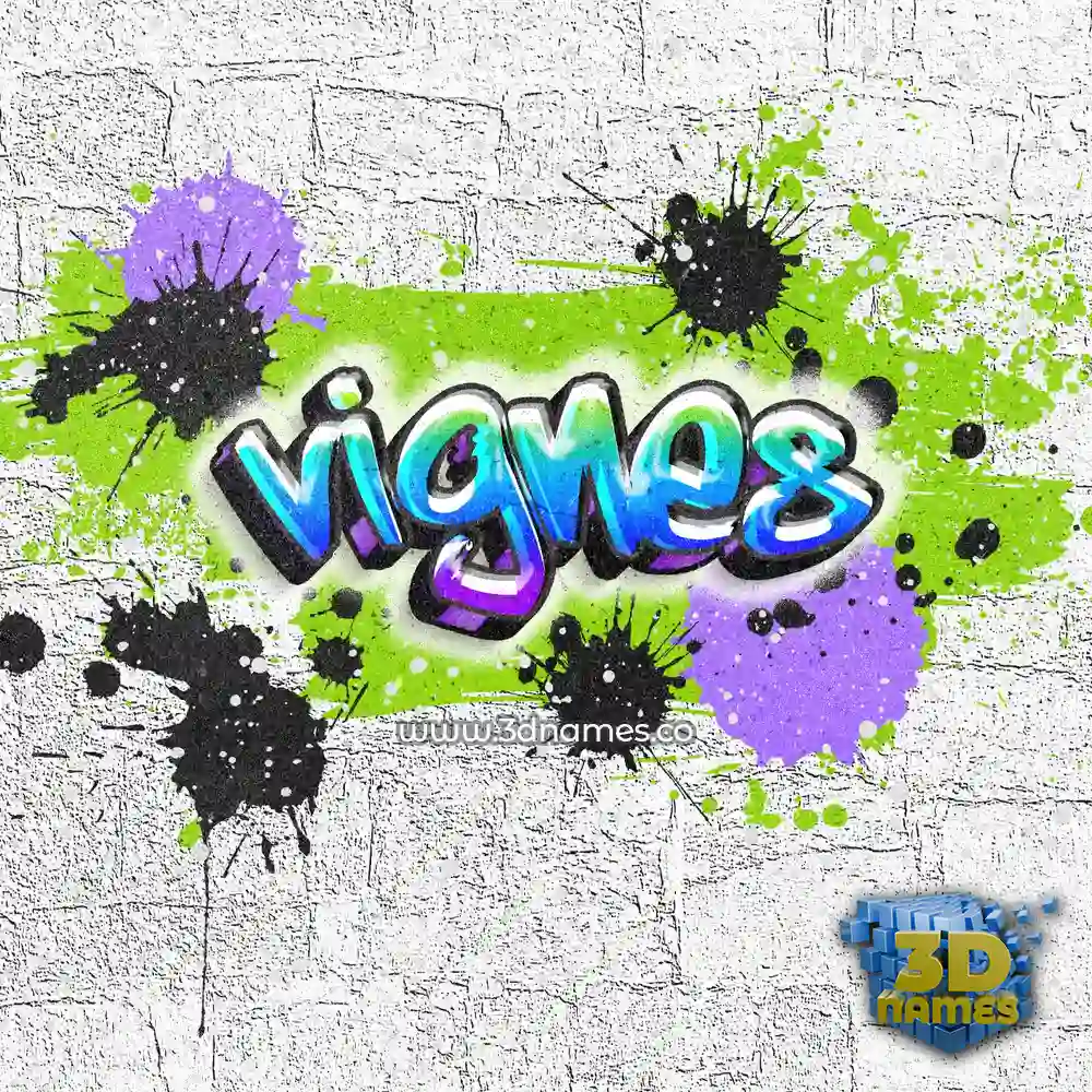 vignes in Graffiti Grunge style - 3D name wallpaper