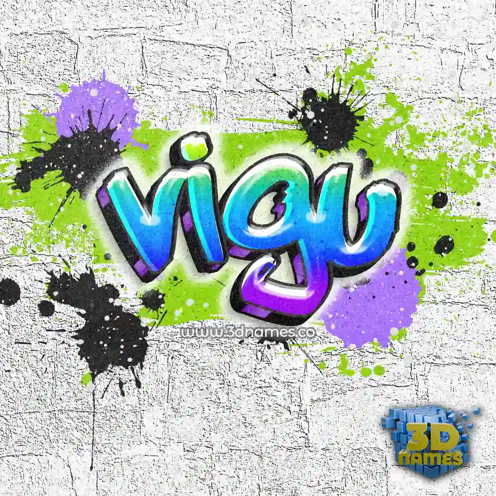 vigu in Graffiti Grunge style - 3D name wallpaper