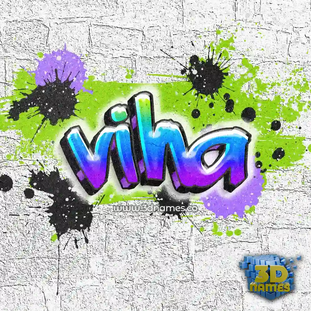 viha in Graffiti Grunge style - 3D name wallpaper