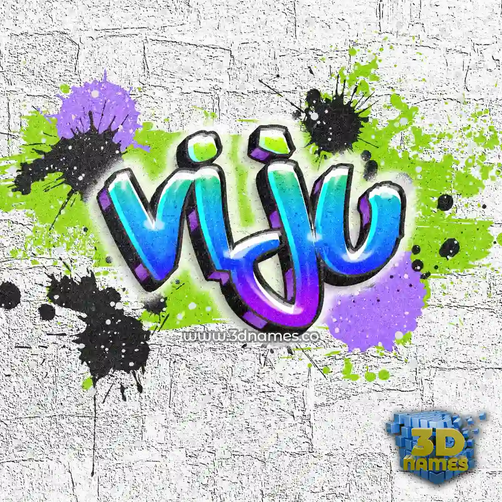 viju in Graffiti Grunge style - 3D name wallpaper