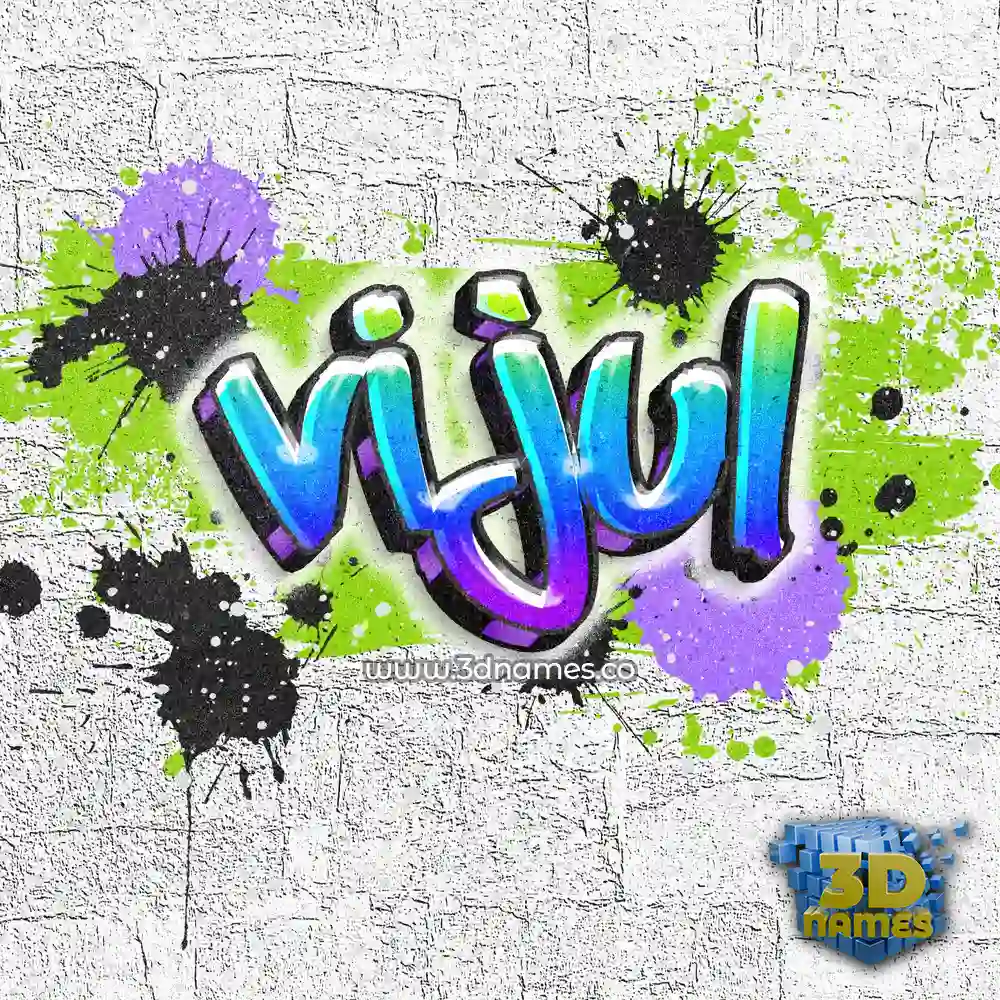 vijul in Graffiti Grunge style - 3D name wallpaper