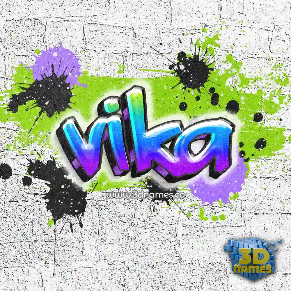 vika in Graffiti Grunge style - 3D name wallpaper