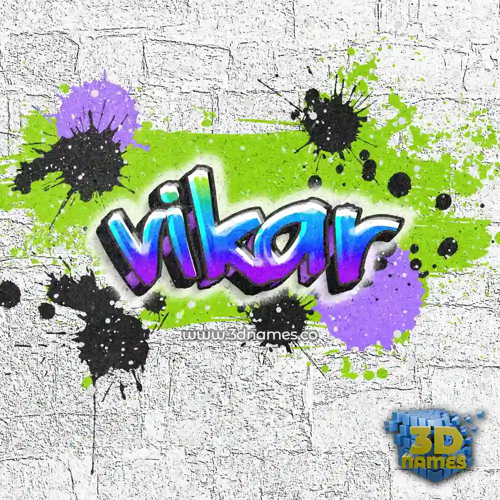 vikar in Graffiti Grunge style - 3D name wallpaper