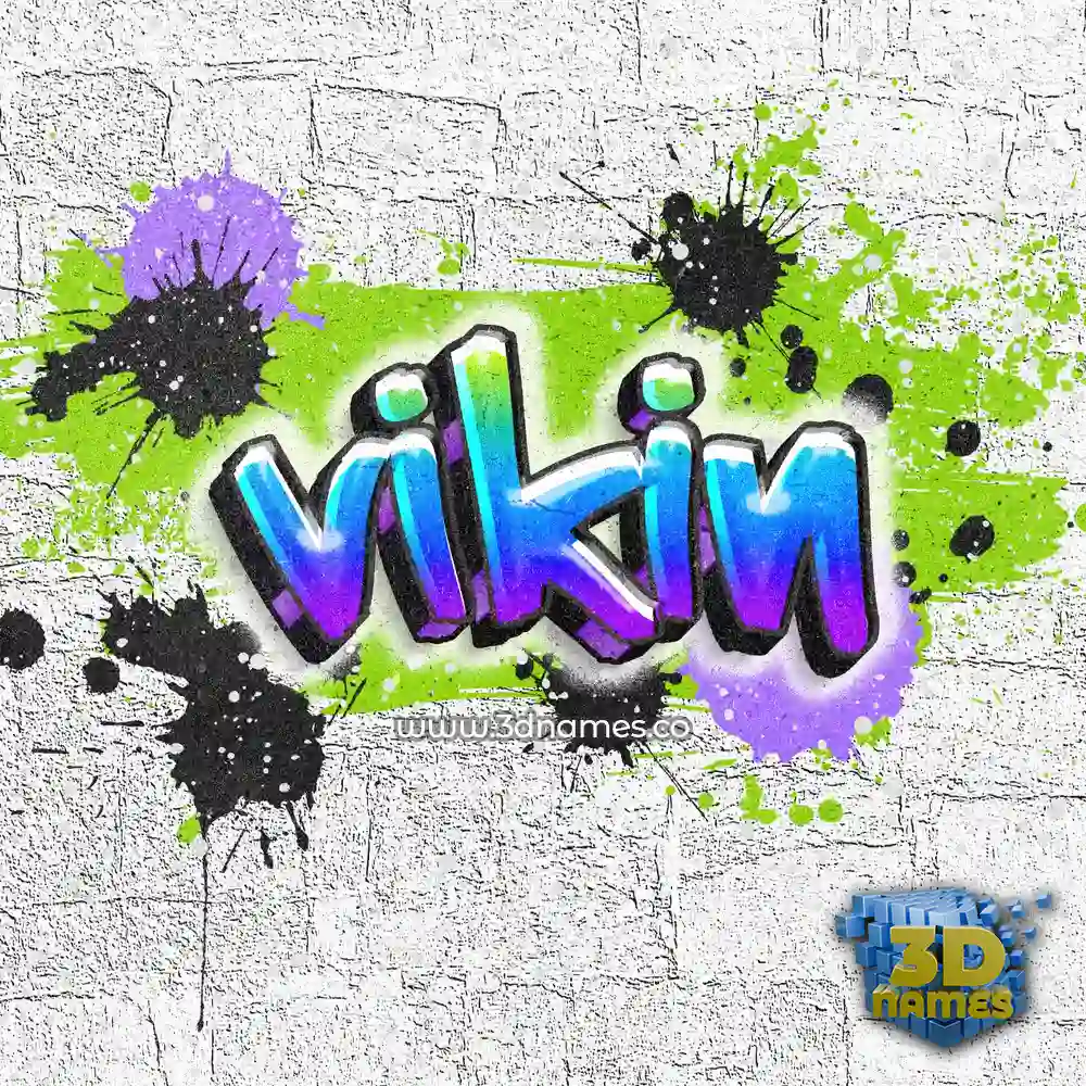 vikin in Graffiti Grunge style - 3D name wallpaper