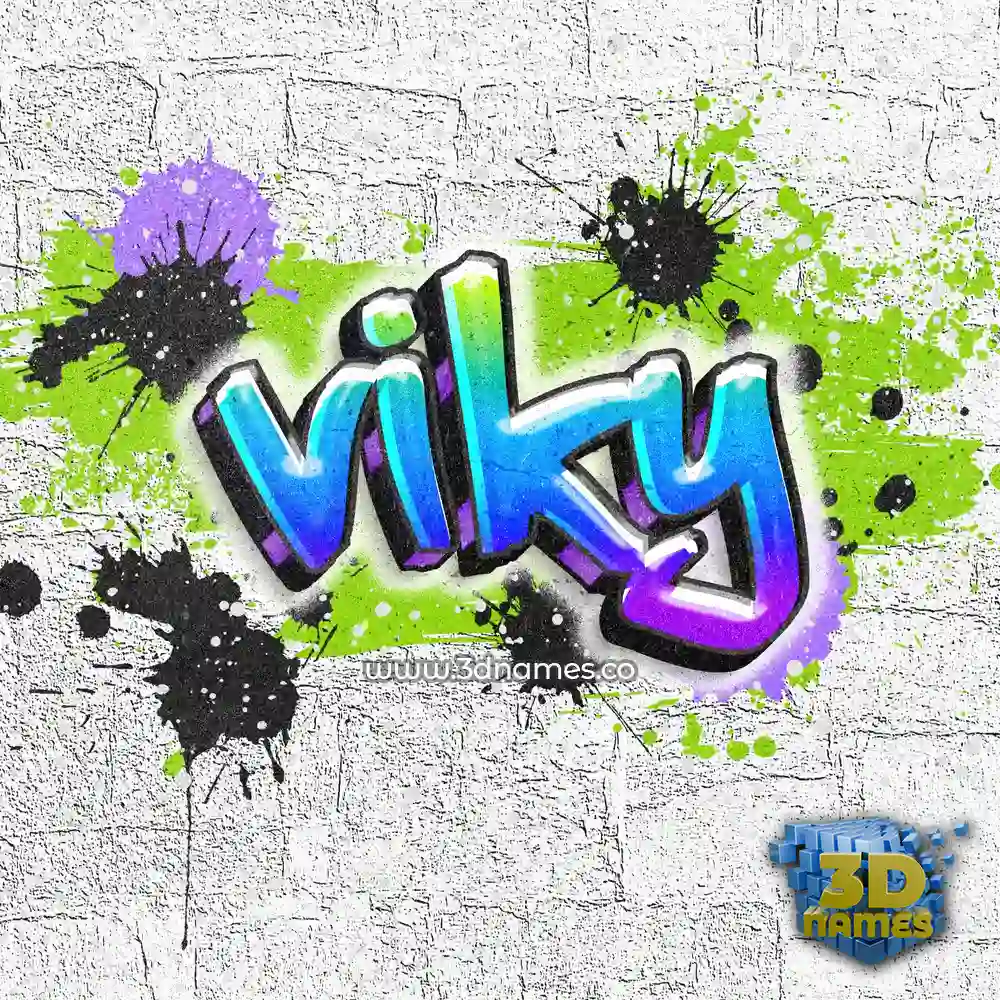 viky in Graffiti Grunge style - 3D name wallpaper