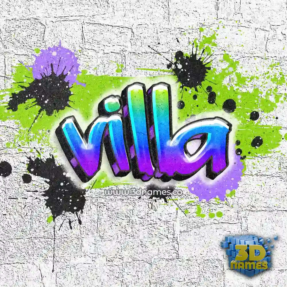 villa in Graffiti Grunge style - 3D name wallpaper