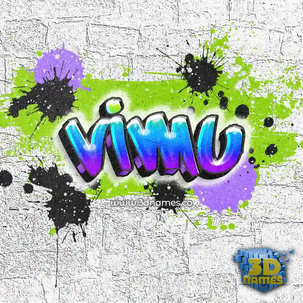 vimu in Graffiti Grunge style - 3D name wallpaper