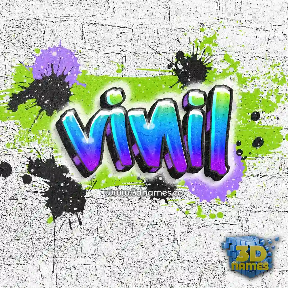vinil in Graffiti Grunge style - 3D name wallpaper