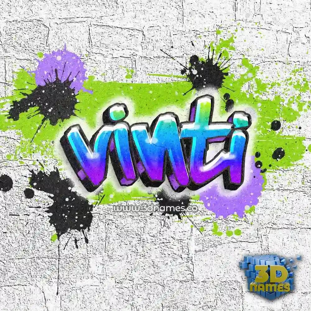 vinti in Graffiti Grunge style - 3D name wallpaper