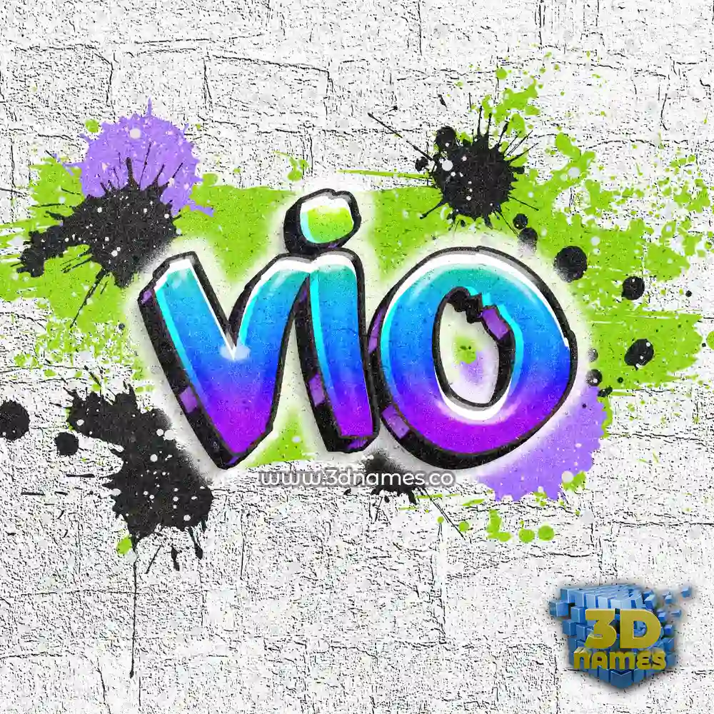 vio in Graffiti Grunge style - 3D name wallpaper