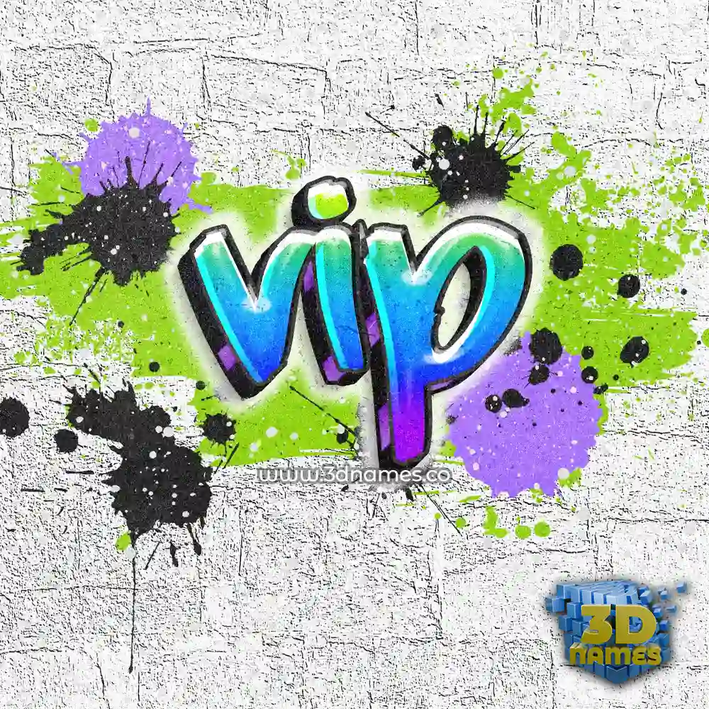 vip in Graffiti Grunge style - 3D name wallpaper