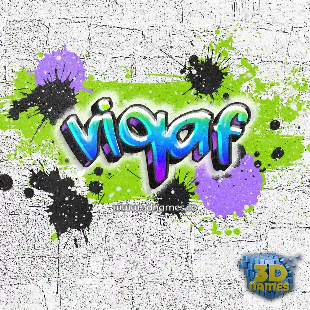 viqaf in Graffiti Grunge style - 3D name wallpaper