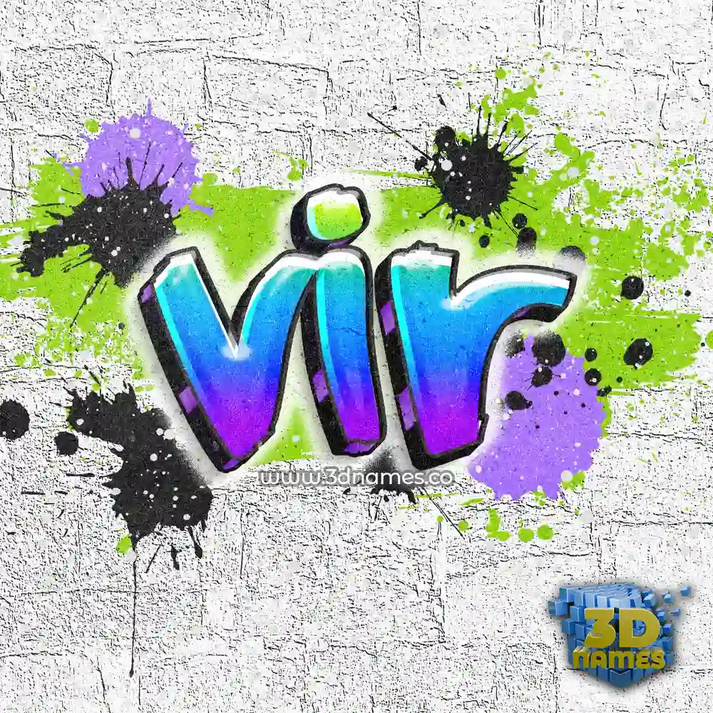 vir in Graffiti Grunge style - 3D name wallpaper