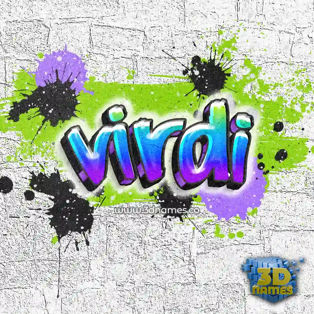 virdi in Graffiti Grunge style - 3D name wallpaper