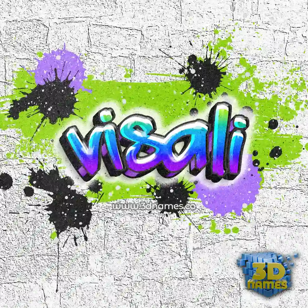 visali in Graffiti Grunge style - 3D name wallpaper