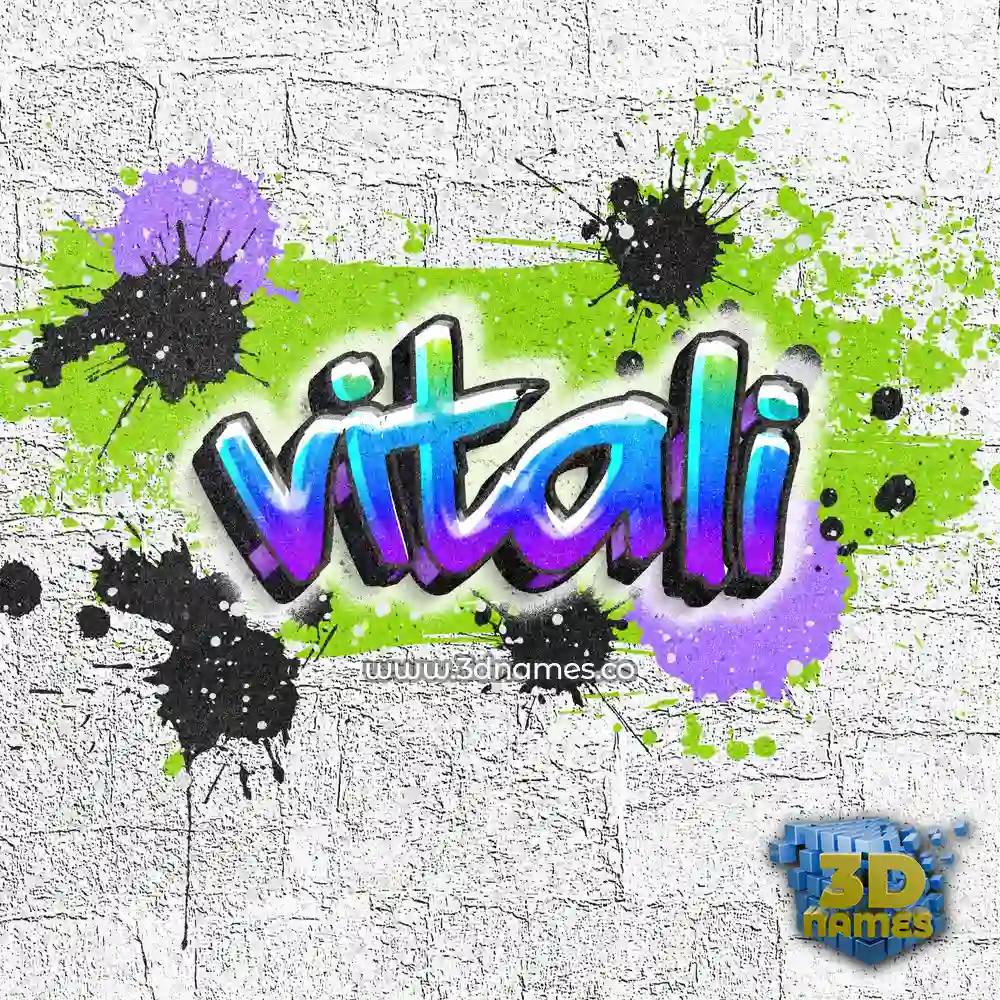 vitali in Graffiti Grunge style - 3D name wallpaper