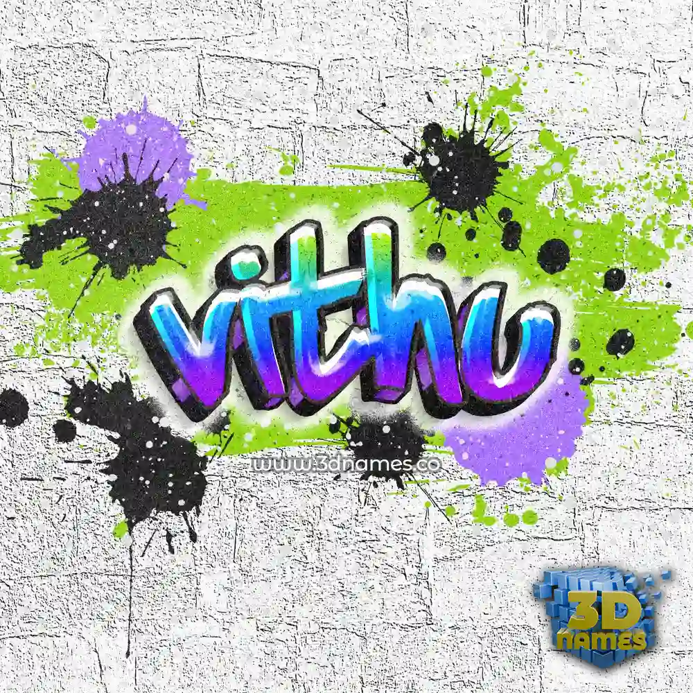 vithu in Graffiti Grunge style - 3D name wallpaper