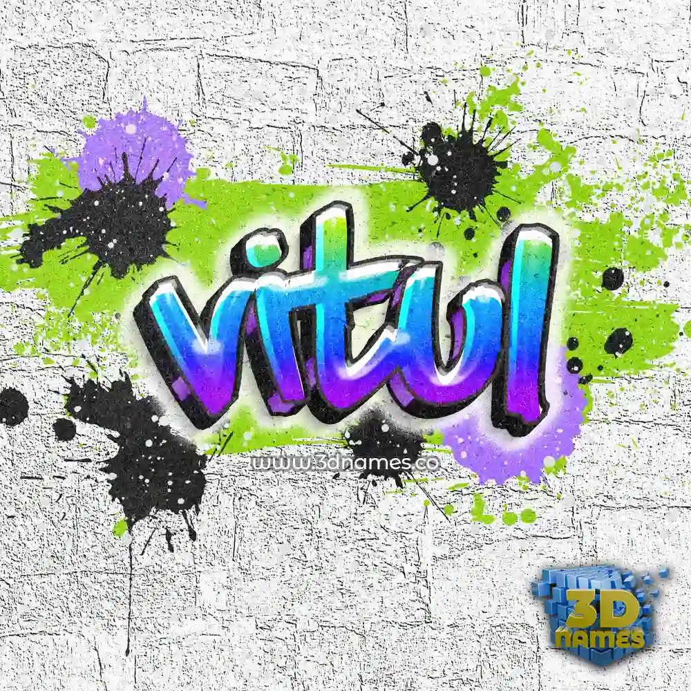 vitul in Graffiti Grunge style - 3D name wallpaper