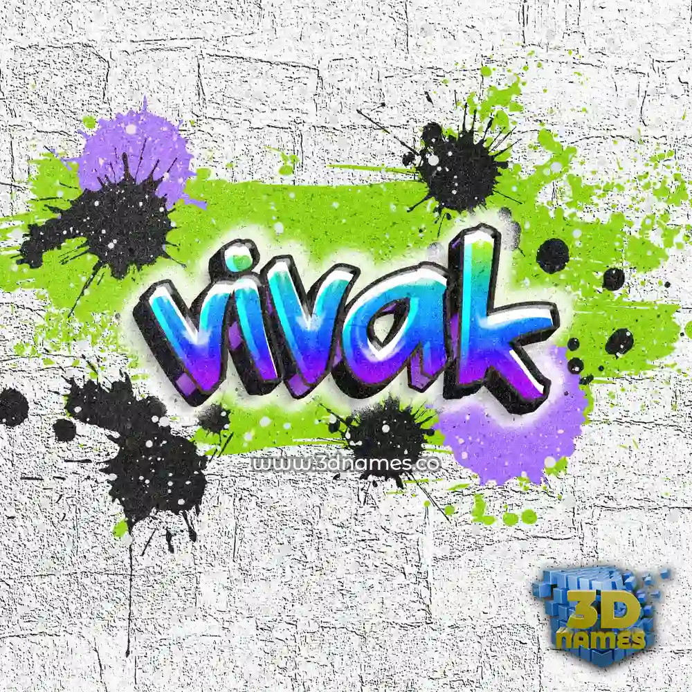 vivak in Graffiti Grunge style - 3D name wallpaper