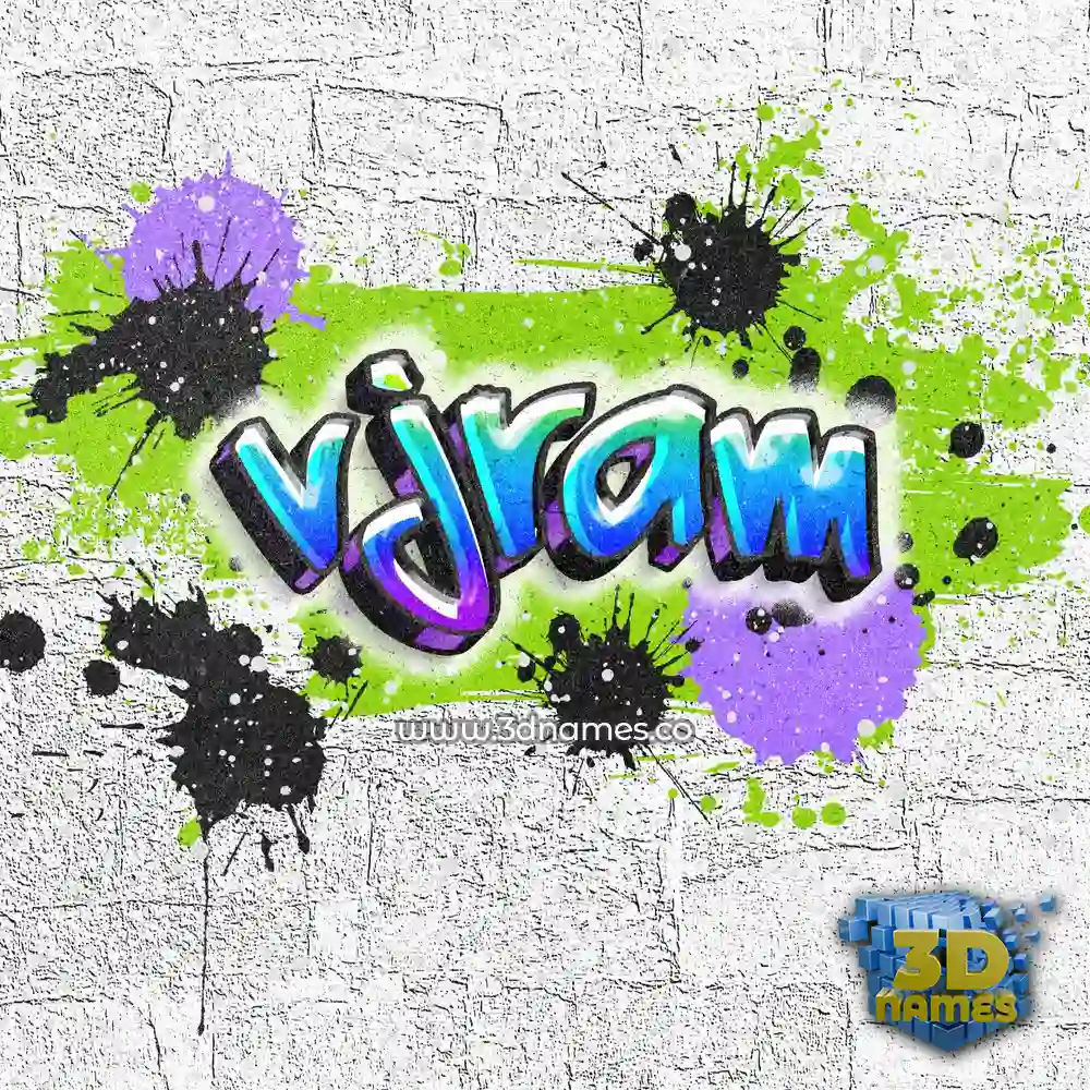 vjram in Graffiti Grunge style - 3D name wallpaper