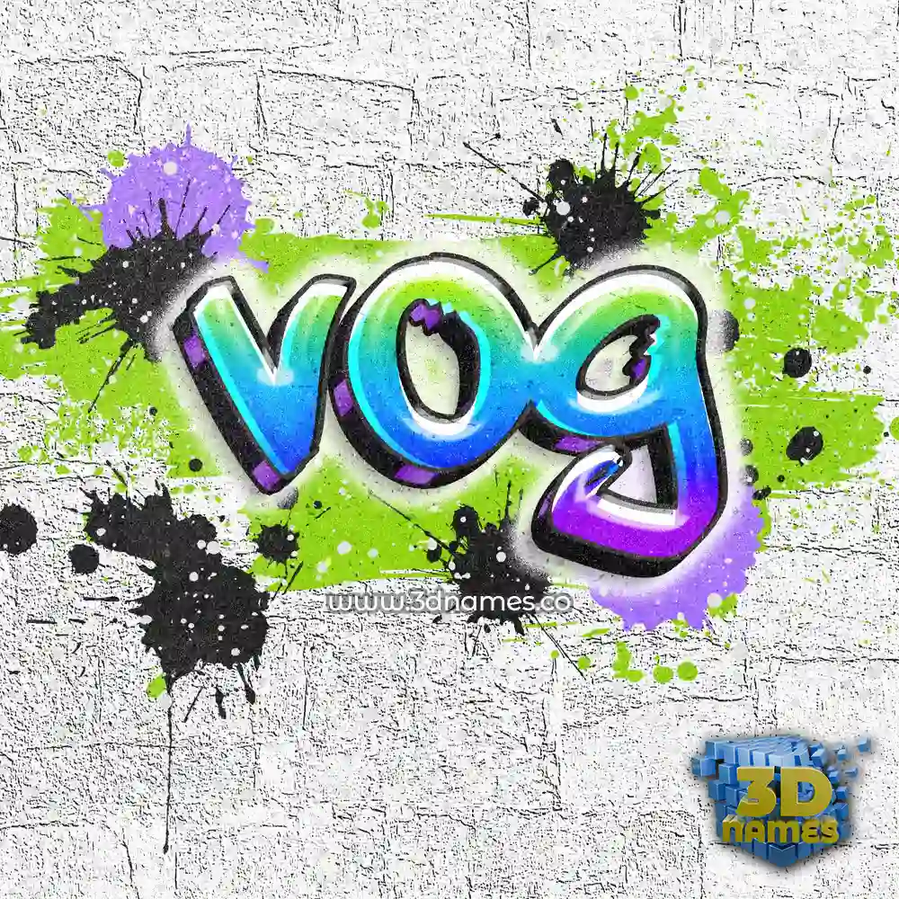 vog in Graffiti Grunge style - 3D name wallpaper
