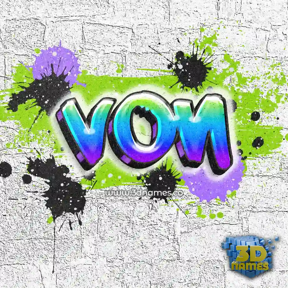von in Graffiti Grunge style - 3D name wallpaper
