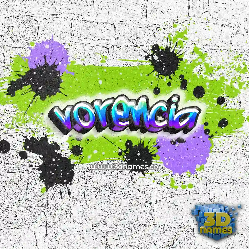 vorencia in Graffiti Grunge style - 3D name wallpaper