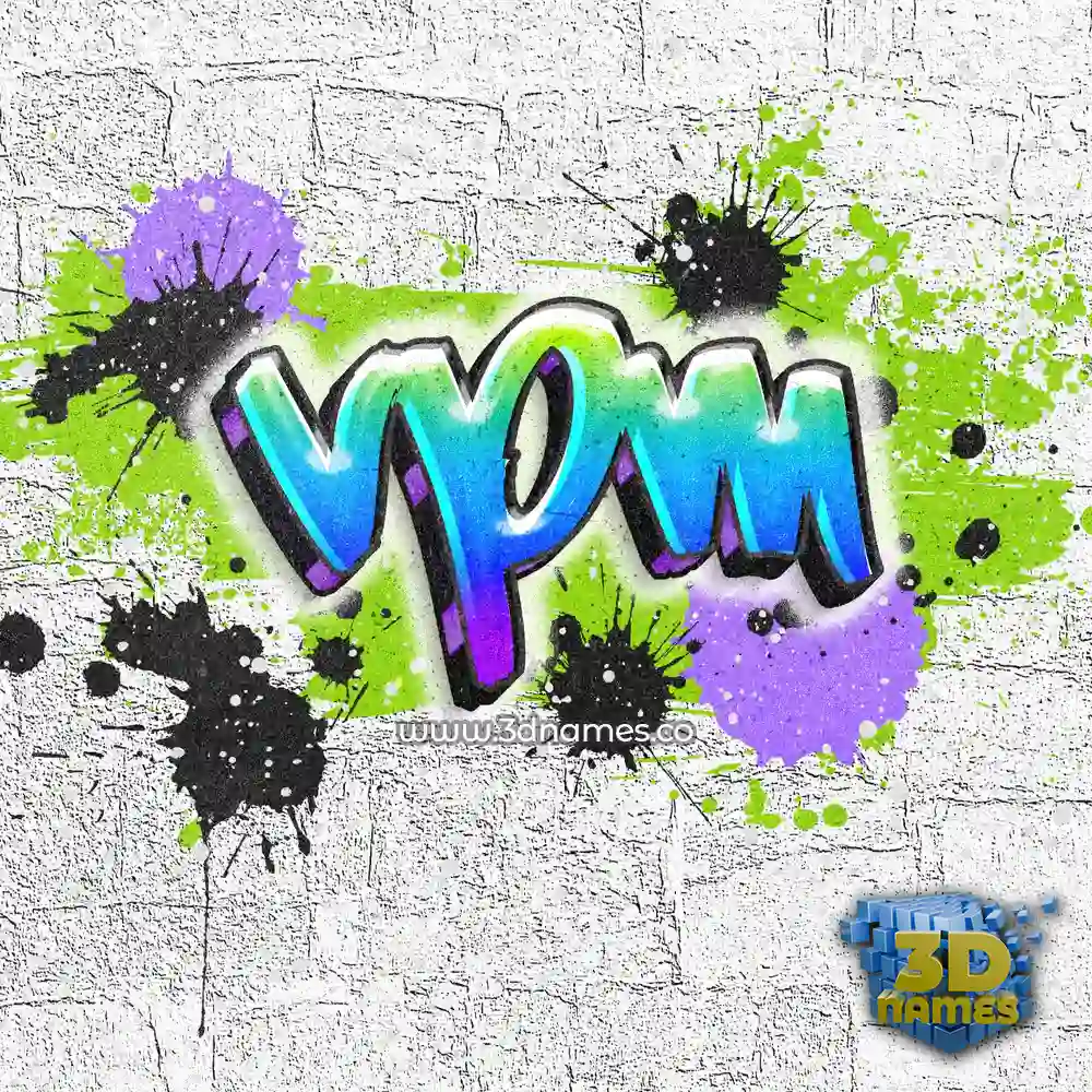 vpm in Graffiti Grunge style - 3D name wallpaper