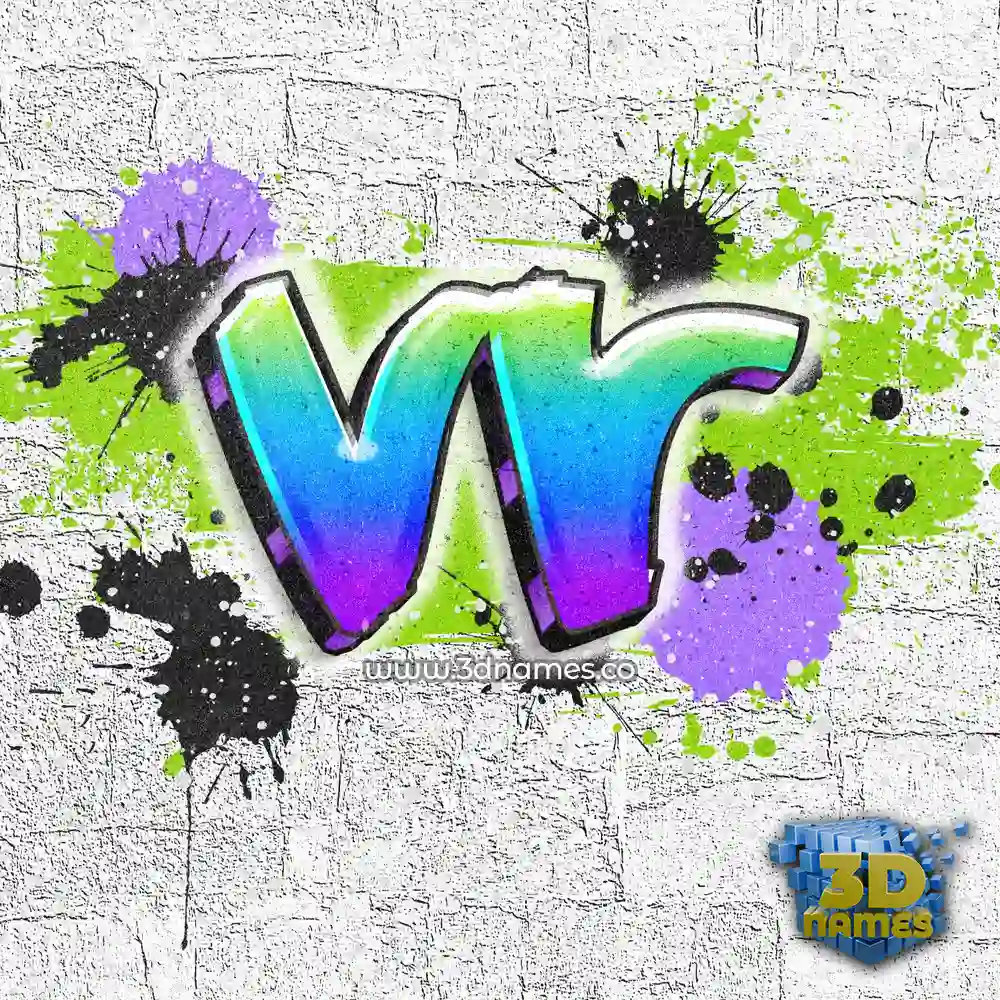 vr in Graffiti Grunge style - 3D name wallpaper
