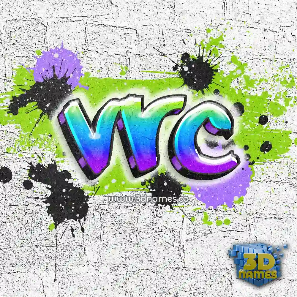vrc in Graffiti Grunge style - 3D name wallpaper