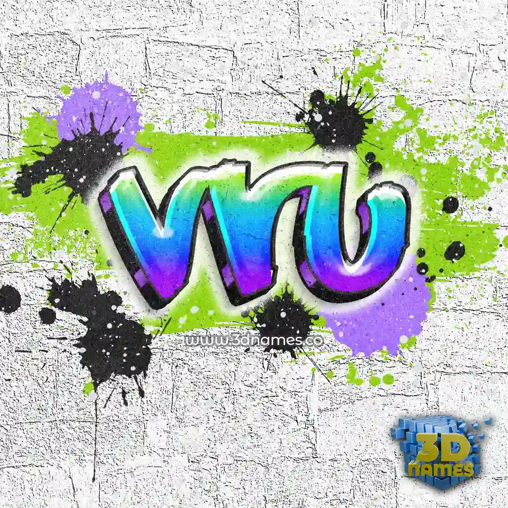 vru in Graffiti Grunge style - 3D name wallpaper