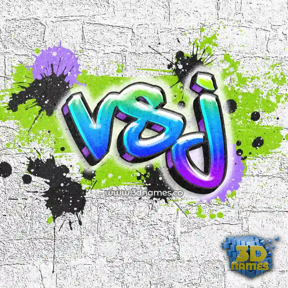 vsj in Graffiti Grunge style - 3D name wallpaper